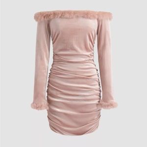 Cider pink fuzzy mini dress